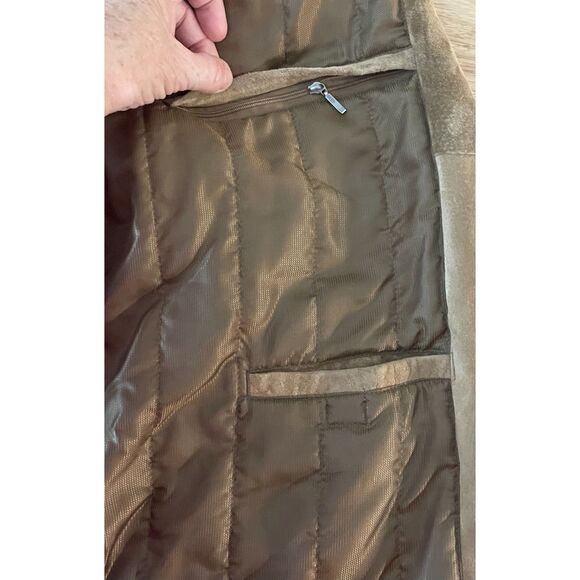 Roundtree & Yorke Men’s XLT Genuine Suede Leather Zip Jacket Tan Brown READ - Picture 4 of 16